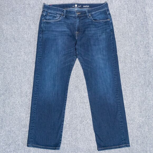 7 For All Mankind Other - 7 For All Mankind Austyn Relaxed Straight Jeans Men's 36x30 Stretch Dark Blue